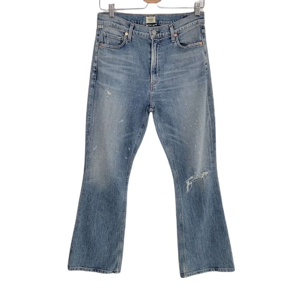 Citizens of Humanity Premium Vintage Demy Crop Flare High Rise Light Wash 28